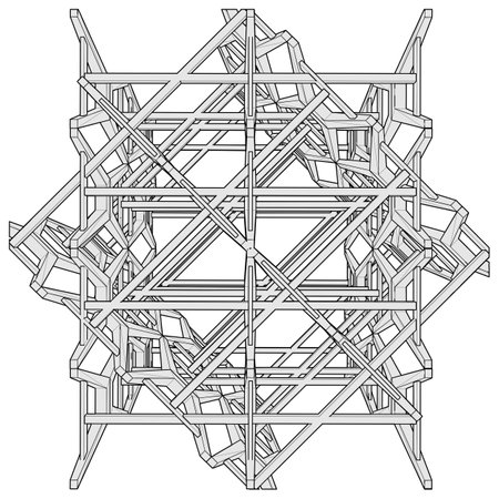 Abstract Construction Structure Vector. A Vector Illustration Of Architectural Construction Isolated On White Background. Concept - modern architecture and designing.のイラスト素材
