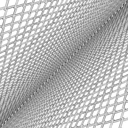 Wired Metal Fence Mesh Vector. Pattern Texture Of Steel Wire Grid Isolated On White Transparent Background. 3d Aluminum Grate For Jail Cage. Safety Barrier.のイラスト素材