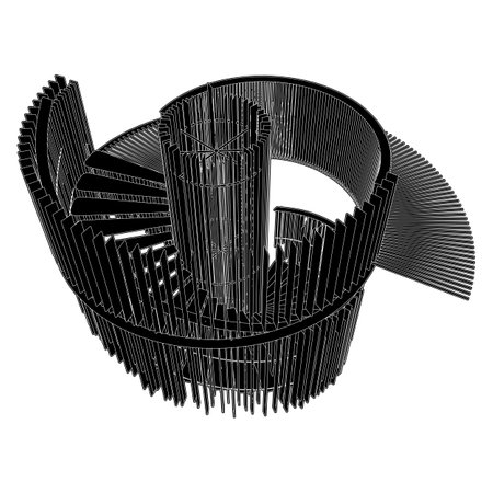 Spiral Staircases Vector. Illustration Isolated On White Background. A Vector Illustration Of Circular Helical Stairs.のイラスト素材
