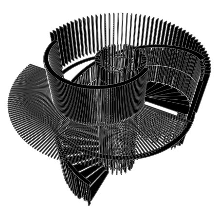 Spiral Staircases Vector. Illustration Isolated On White Background. A Vector Illustration Of Circular Helical Stairs.のイラスト素材