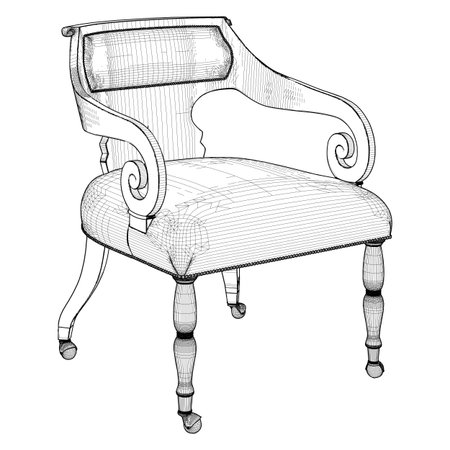 Antique Armchair Vector. Classic Retro Elbow-Chair, Easy Chair Illustration Isolated On White Background.のイラスト素材