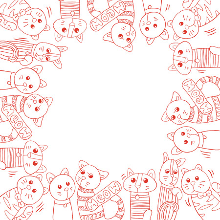 Vector card with cats.のイラスト素材