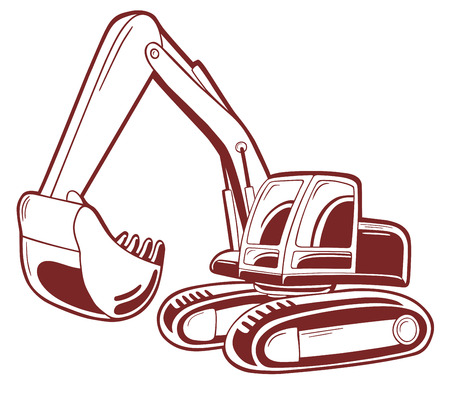 Excavator vector illustration isolated on white.のイラスト素材