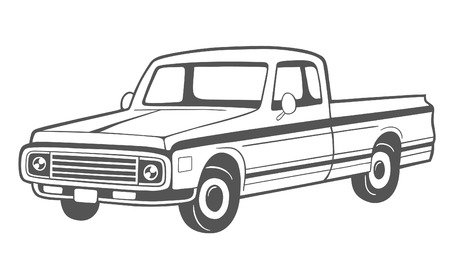 Pickup truck. Vector illustration.のイラスト素材