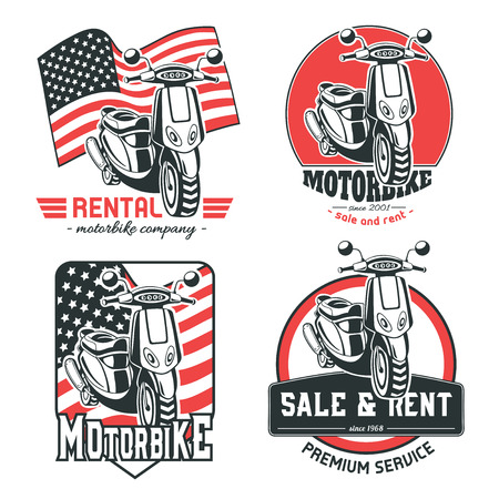 Motorbike. Set of vector logos.のイラスト素材