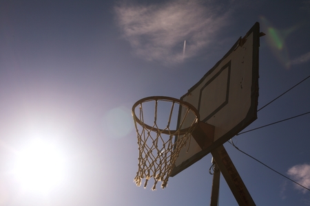 street basketball under sunの写真素材