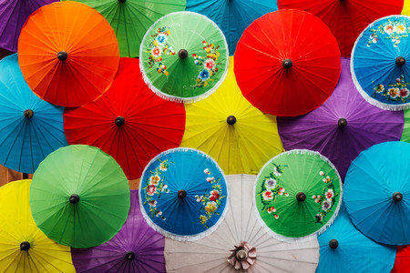 umbrella color mix from saa paperの写真素材