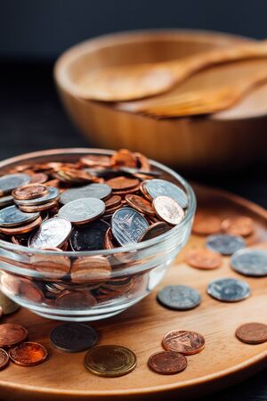 Thai Baht Coins background, silver and gold money