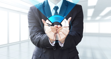 business man show increase market share, growth of profitの写真素材