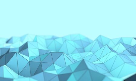 abtract blue and green triangle background, 3d rendering