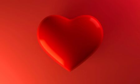 Red heart background, love valentine day, 3d renderingの写真素材