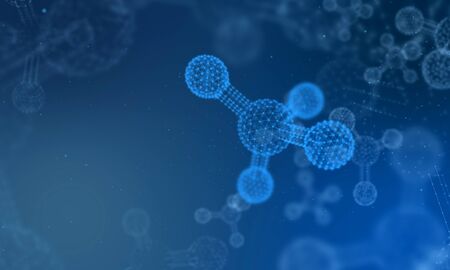Molecule or atom structure, science background, 3d rendering