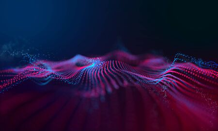 Modern wave effect 3d red backgroundの写真素材