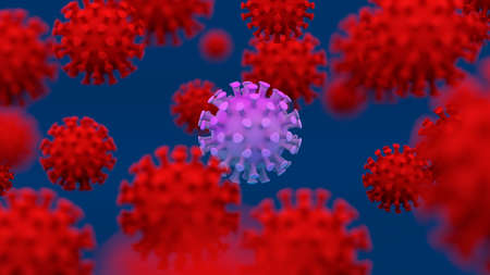 New species of corona virus covid 19 micro cell, 3d renderingの写真素材
