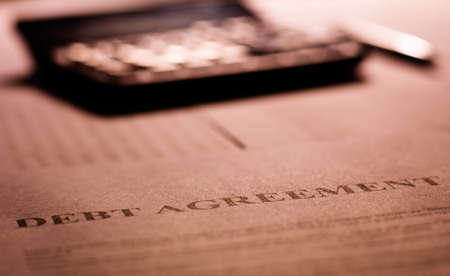 Debt Agreement on paperの写真素材