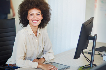 Young woman working in office