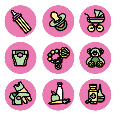 The icons on the theme of children thingsのイラスト素材