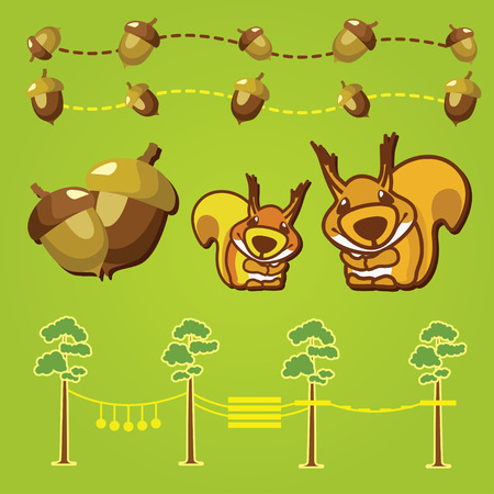 A set of pictures on the theme of Sky Parkのイラスト素材