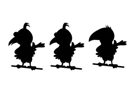 black parrot on the white backgroundのイラスト素材