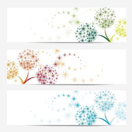 flower banner the white backgroundのイラスト素材