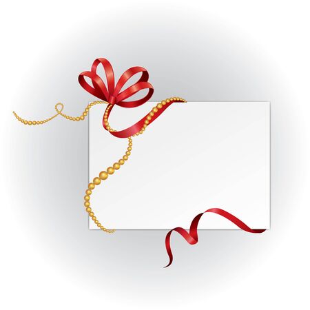 gift card with red ribbonのイラスト素材