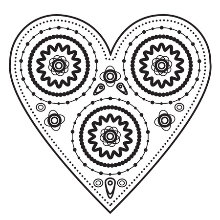 abstract lacy heart shapeのイラスト素材