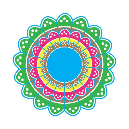 big openwork folk beautiful colorful napkin on white backroundのイラスト素材