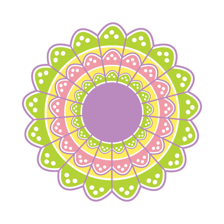 big openwork folk beautiful colorful napkin on white backroundのイラスト素材