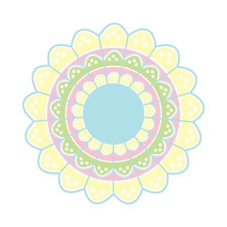 big openwork folk beautiful pastel napkin on white backroundのイラスト素材