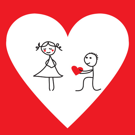 funny proposal for Valentine s Dayのイラスト素材