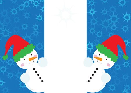 cute snowmen bannerのイラスト素材