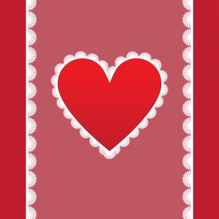 	elegant card for Valentine s Day with lacy heartのイラスト素材