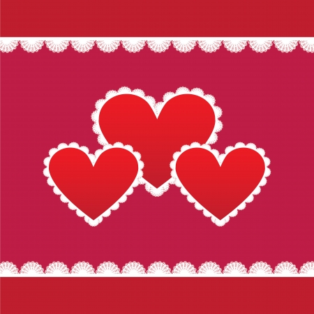 	elegant card for Valentine s Day with lacy heartsのイラスト素材