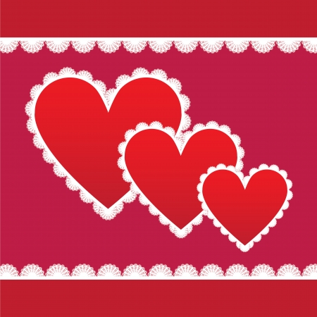 	elegant card for Valentine s Day with lacy heartsのイラスト素材