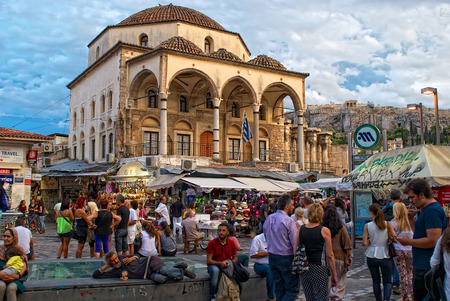People at Monastiraki Square in Athens, Greeceのeditorial素材