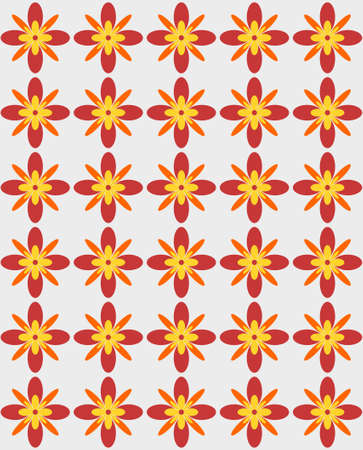 Pattern design created with stylized orange flowers.の写真素材