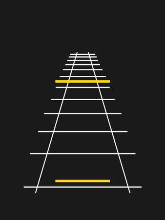 Black and white Ponzo illusion image. Optic illusion.の写真素材