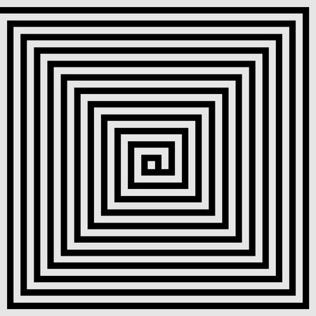 Black and white square spiral. Vortex illustration.の写真素材