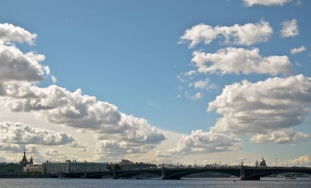 Cloudy sky over the cityの写真素材