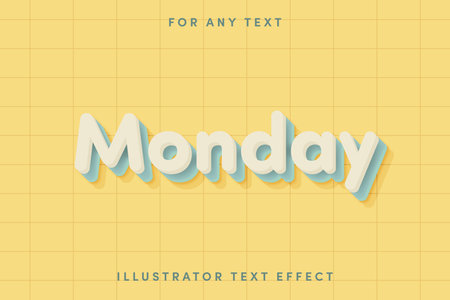 Monday text effect template editable modern designのイラスト素材