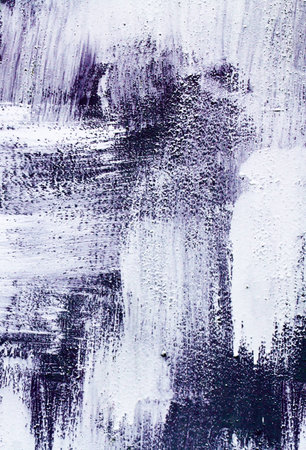 Purple violet and white brushed paint background texture abstract brush strokes chaotic style verticalの写真素材
