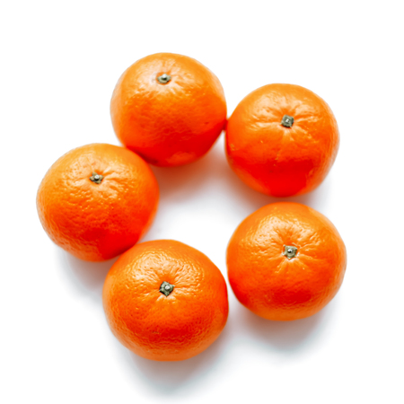 mandarin isolated on whiteの写真素材