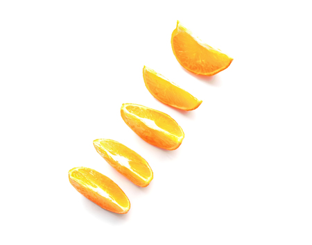 orange slice fruit fresh on white backgroundの写真素材