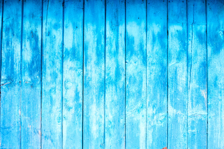 Weathered blue wooden background texture vertical planksの写真素材