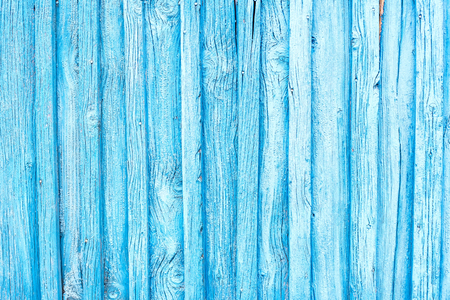 Weathered blue wooden background texture vertical planksの写真素材