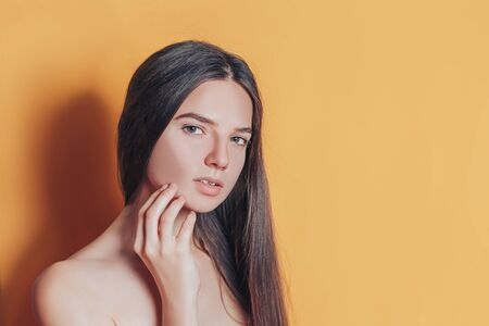 young woman with clean skinの写真素材