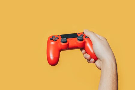 gamepad in handsの写真素材