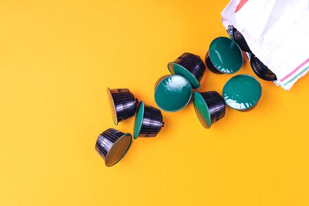 Coffee capsules flat lay