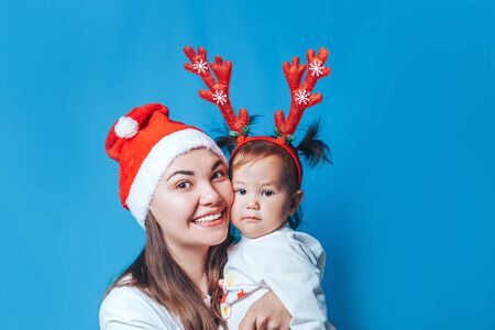 Mother and baby girl ready christmasの写真素材