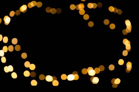 bokeh lights on black backgroundの写真素材